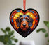 Dachshund Wirehaired Stained Glass Effect Heart Suncatcher